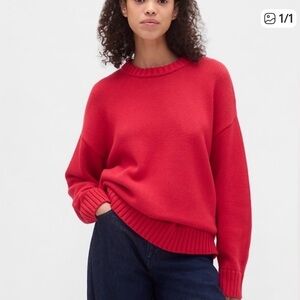 Gap 100% Cotton Oversized Sweater Red Medium The Row dupe